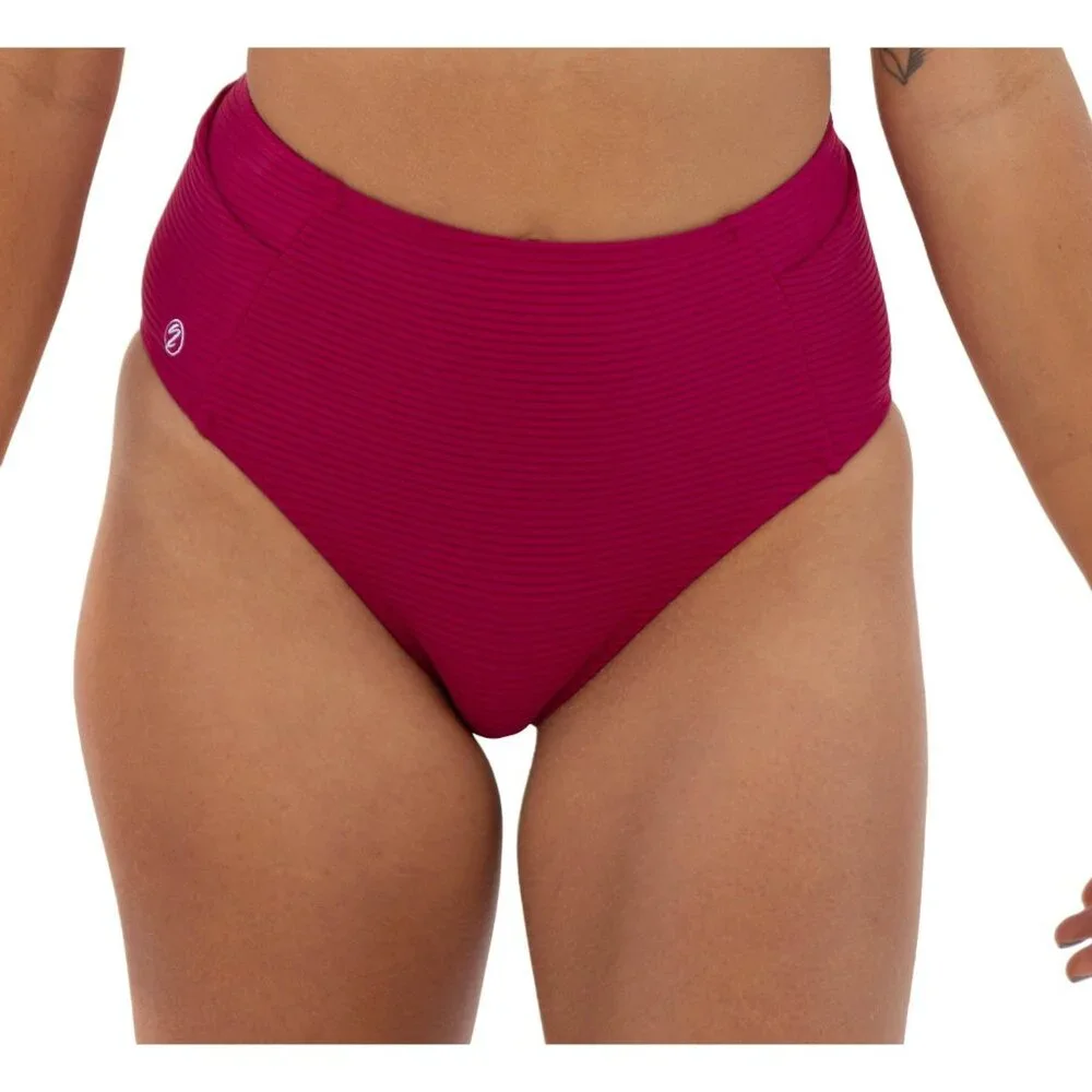 Nani Swimwear Women's Yoga Pocket Swim Bottoms, Medium, Flat Rib Berry - Picture 1 of 1